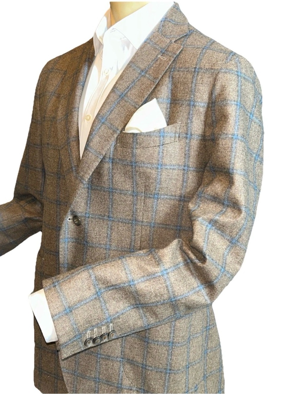 L.B.M. 1911 Limited Edition maroon plaid blazer Italy 44-48 R 100% Pure Wool